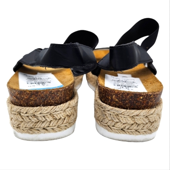 Steve Madden Espadrilles 2" Wedges Size 9M Black Elastic Ankle Strap Open Toe - Picture 4 of 7